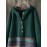 Tribal Print Long Sleeve Hooded Padded Jacket, Casual Button Front Loose Hem Fall & Winter Outerwear, Women's Clothing