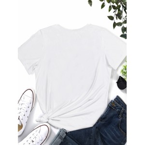 Sunflower & Letter Print T-shirt, Vintage Crew Neck Short Sleeve T-shirt, Women's Clothing